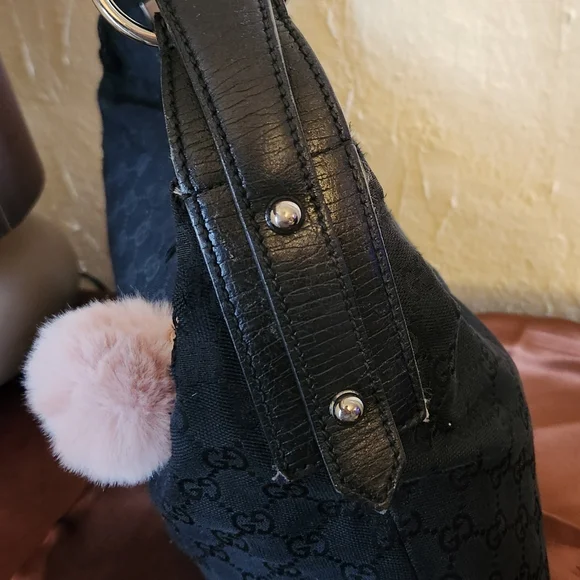 Gucci Black Horsebit Medium Canvas Hobo - Picture 4 of 14